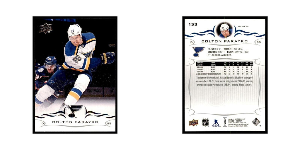 Colton Parayko 2018 Upper Deck #153 Hockey Cards Hockey Card NM