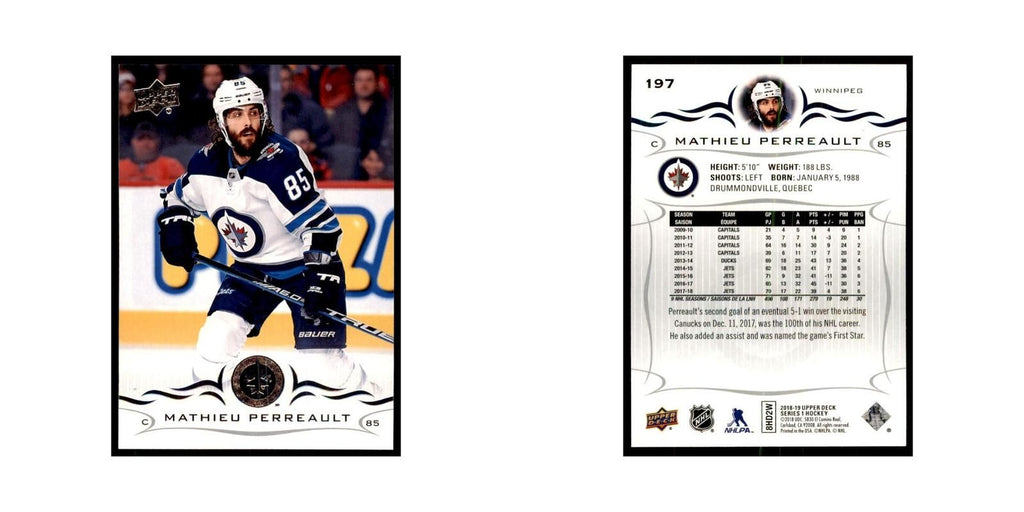 Mathieu Perreault 2018 Upper Deck #197 Hockey Cards Hockey Card NM