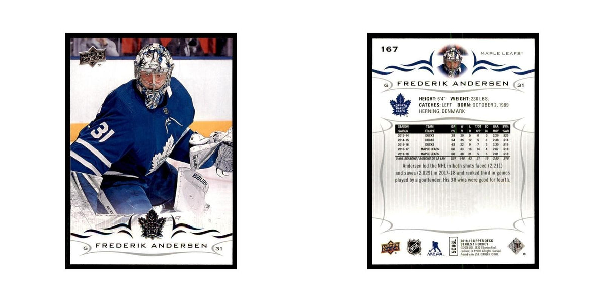 Frederik Andersen 2018 Upper Deck #167 Hockey Cards Hockey Card NM