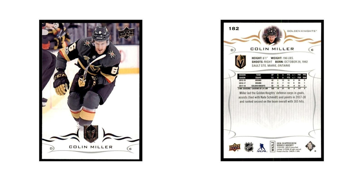 Colin Miller 2018 Upper Deck #182 Hockey Cards Hockey Card NM