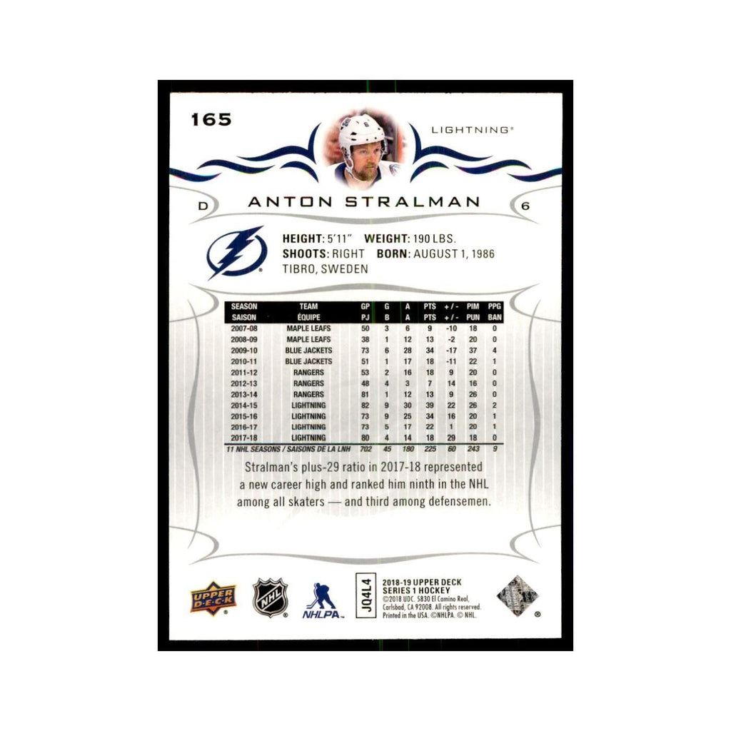 Anton Stralman 2018 Upper Deck #165 Hockey Cards Hockey Card NM
