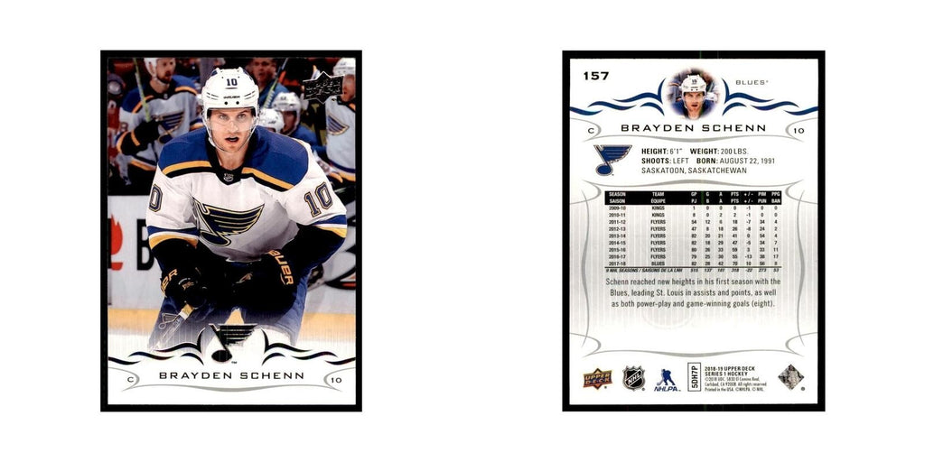 Brayden Schenn 2018 Upper Deck #157 Hockey Cards Hockey Card NM