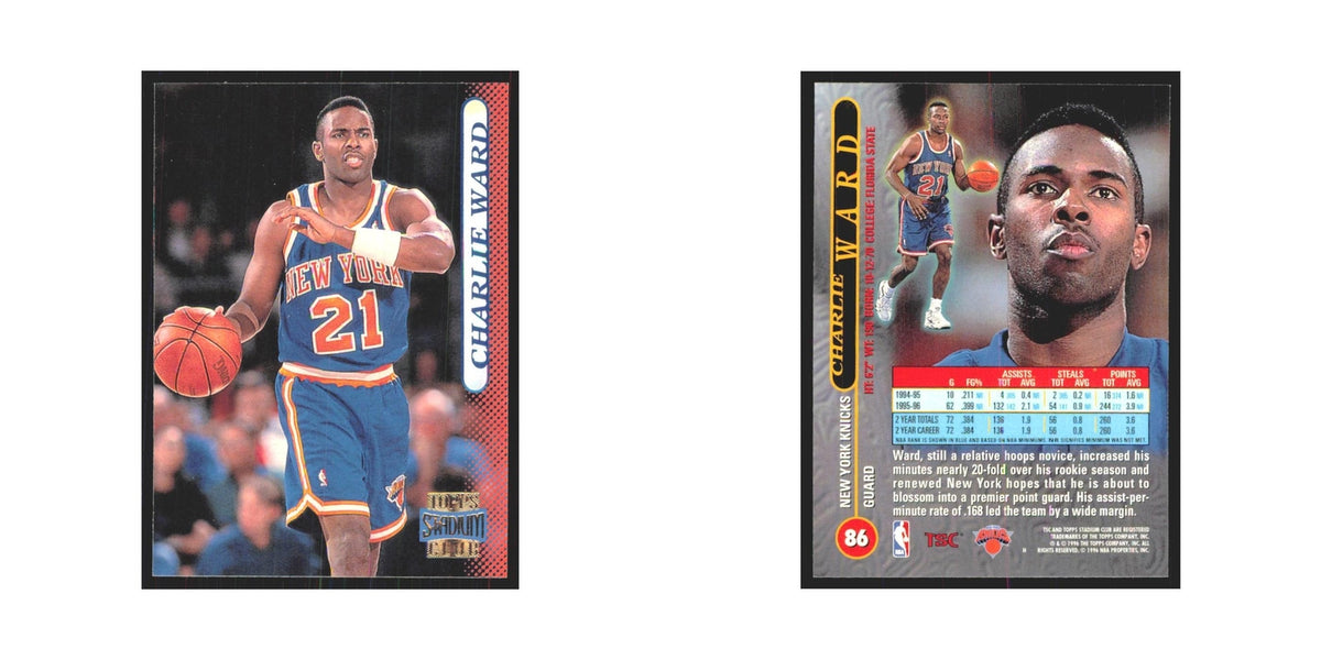 Charlie Ward 1996 Stadium Club #86 New York Knicks Basketball Card NM