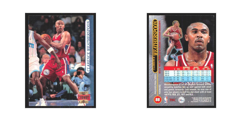 Clarence Weatherspoon 1996 Stadium Club #88 Philadelphia 76ers NM