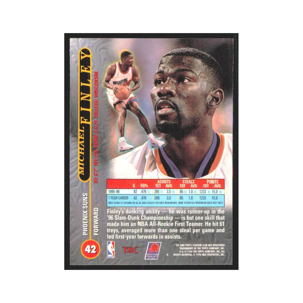 Michael Finley 1996 Stadium Club #42 Phoenix Suns Basketball Card NM