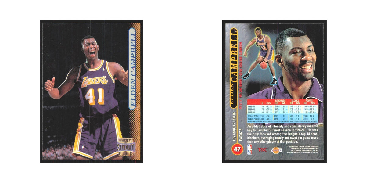 Elden Campbell 1996 Stadium Club #47 Los Angeles Lakers Basketball Card NM