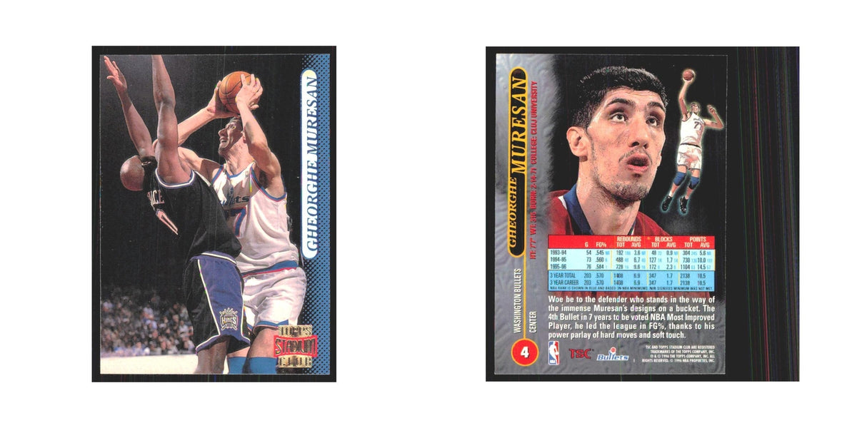 Gheorghe Muresan 1996 Stadium Club #4 Washington Bullets Basketball Card NM