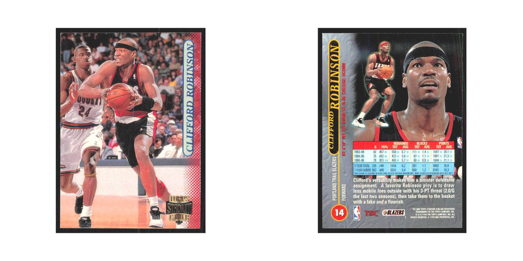 Clifford Robinson 1996 Stadium Club #14 Portland Trail Blazers NM