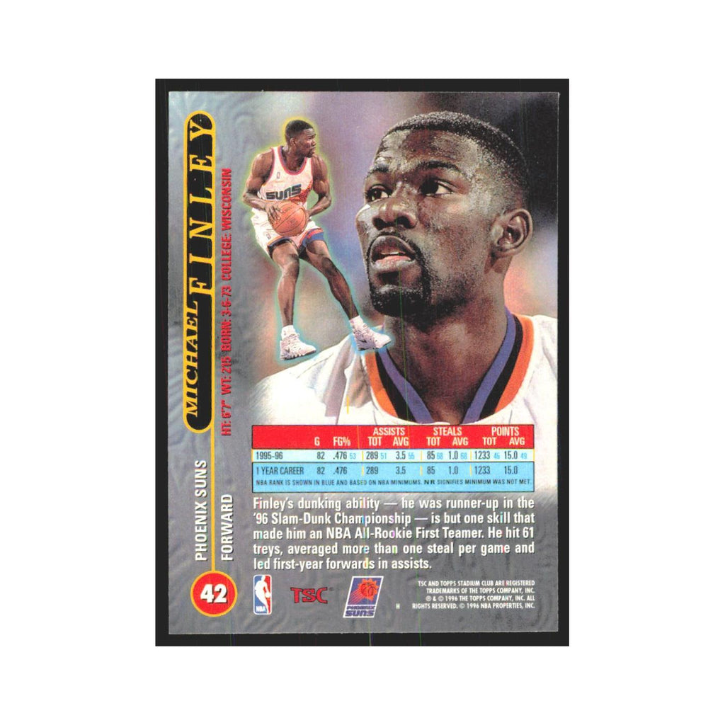 Michael Finley 1996 Stadium Club #42 Phoenix Suns Basketball Card NM