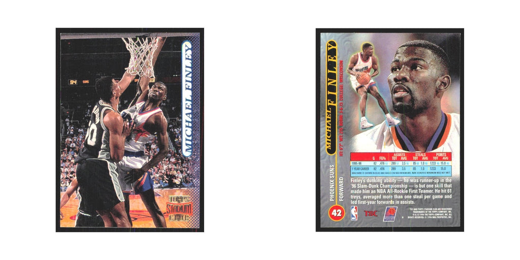 Michael Finley 1996 Stadium Club #42 Phoenix Suns Basketball Card NM
