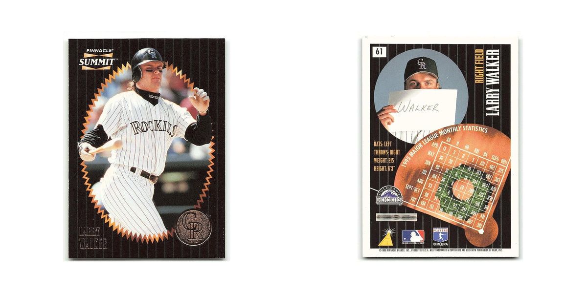 Larry Walker 1996 Pinnacle Summit #61 Colorado Rockies Baseball Card NM