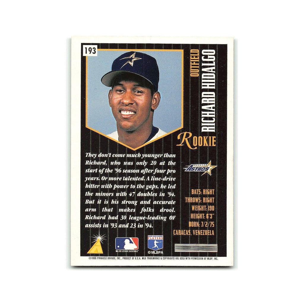 Richard Hidalgo Rookie 1996 Pinnacle Summit #193 Houston Astros Baseball Card NM