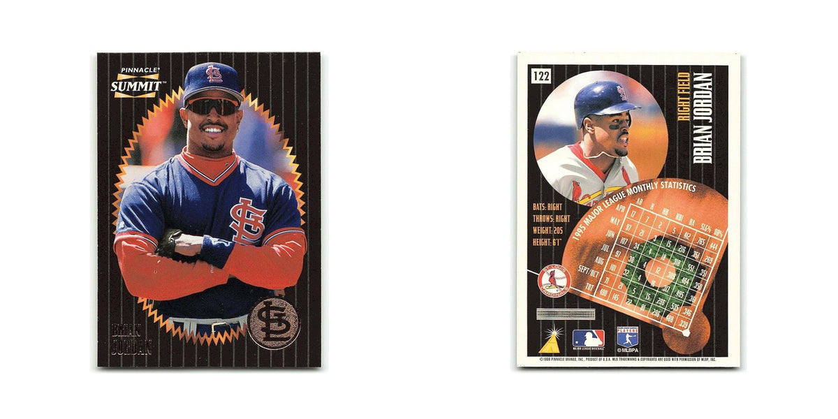 Brian Jordan 1996 Pinnacle Summit #122 St. Louis Cardinals Baseball Card NM