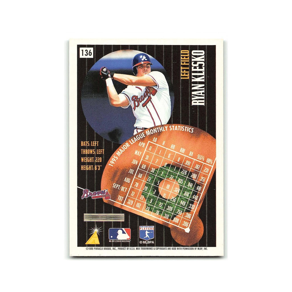 Ryan Klesko 1996 Pinnacle Summit #136 Atlanta Braves Baseball Card NM