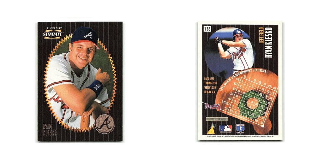 Ryan Klesko 1996 Pinnacle Summit #136 Atlanta Braves Baseball Card NM