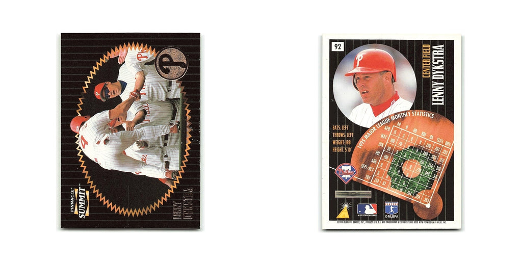 Lenny Dykstra 1996 Pinnacle Summit #92 Philadelphia Phillies Baseball Card NM