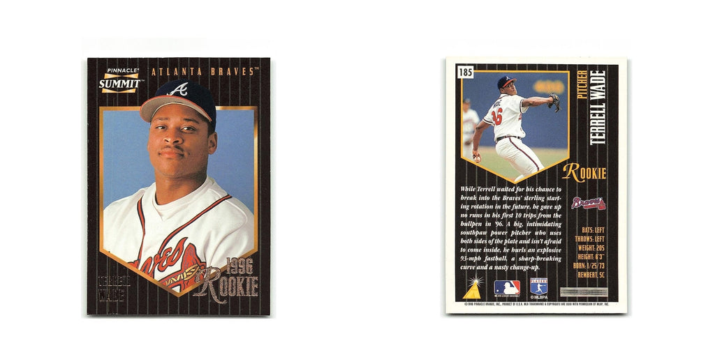 Terrell Wade Rookie 1996 Pinnacle Summit #185 Atlanta Braves Baseball Card NM