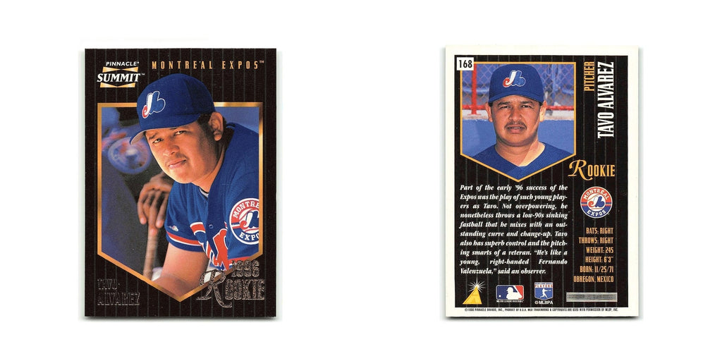 Tavo Alvarez Rookie 1996 Pinnacle Summit #168 Montreal Expos Baseball Card NM