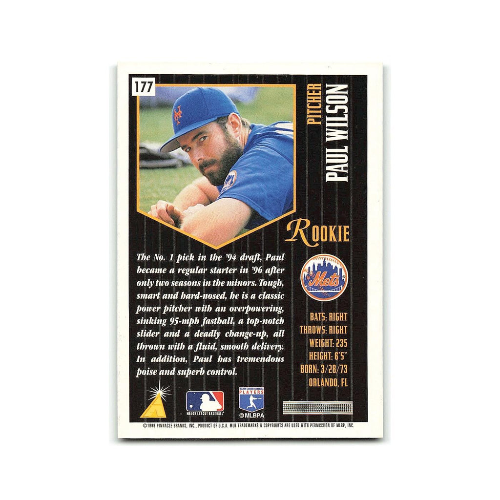Paul Wilson Rookie 1996 Pinnacle Summit #177 New York Mets Baseball Card NM