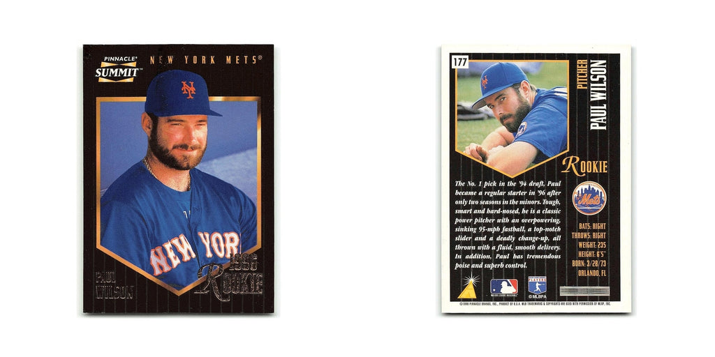 Paul Wilson Rookie 1996 Pinnacle Summit #177 New York Mets Baseball Card NM