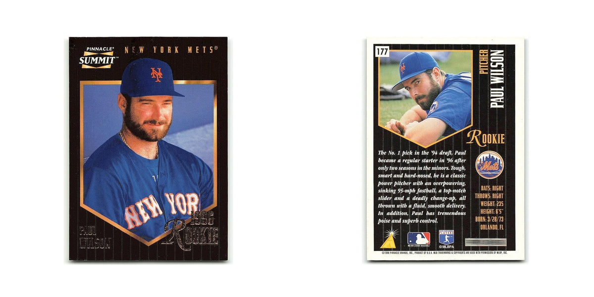 Paul Wilson Rookie 1996 Pinnacle Summit #177 New York Mets Baseball Card NM