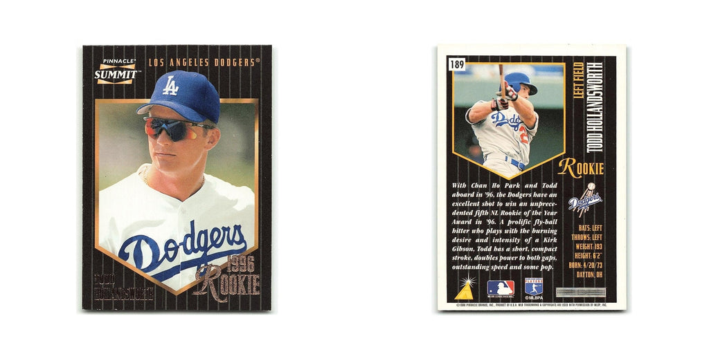 Todd Holandsworth Rookie 1996 Pinnacle Summit #189 Los Angeles Dodgers NM