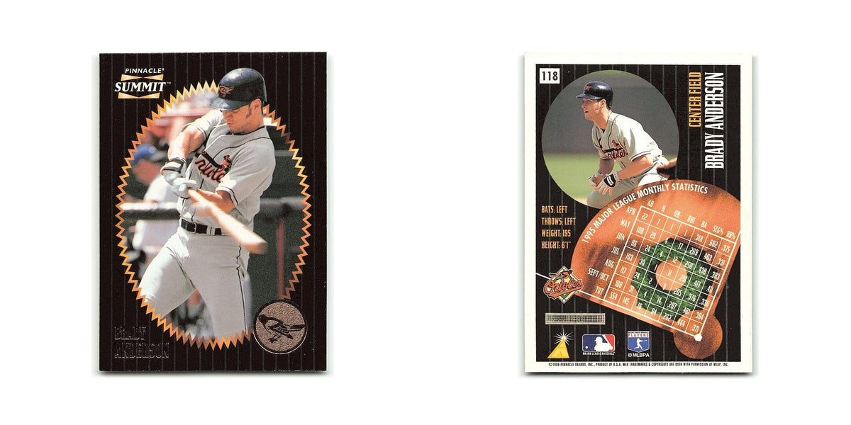 Brady Anderson 1996 Pinnacle Summit #118 Baltimore Orioles Baseball Card NM