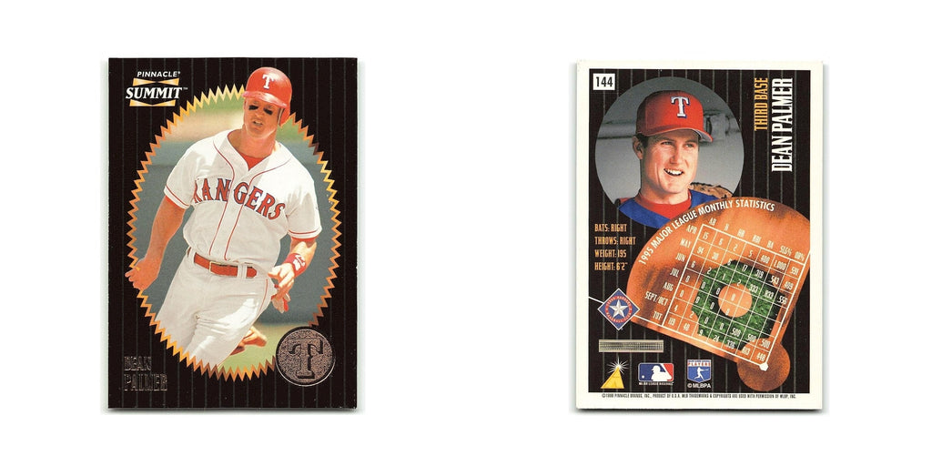 Dean Palmer 1996 Pinnacle Summit #144 Texas Rangers Baseball Card NM