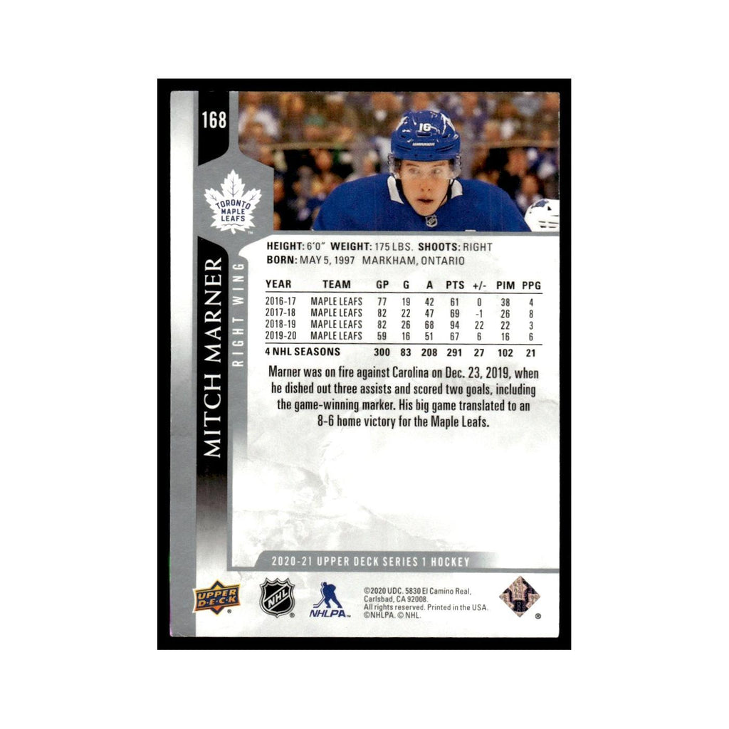 Mitch Marner 2020 Upper Deck #168 Toronto Maple Leafs Hockey Card NM