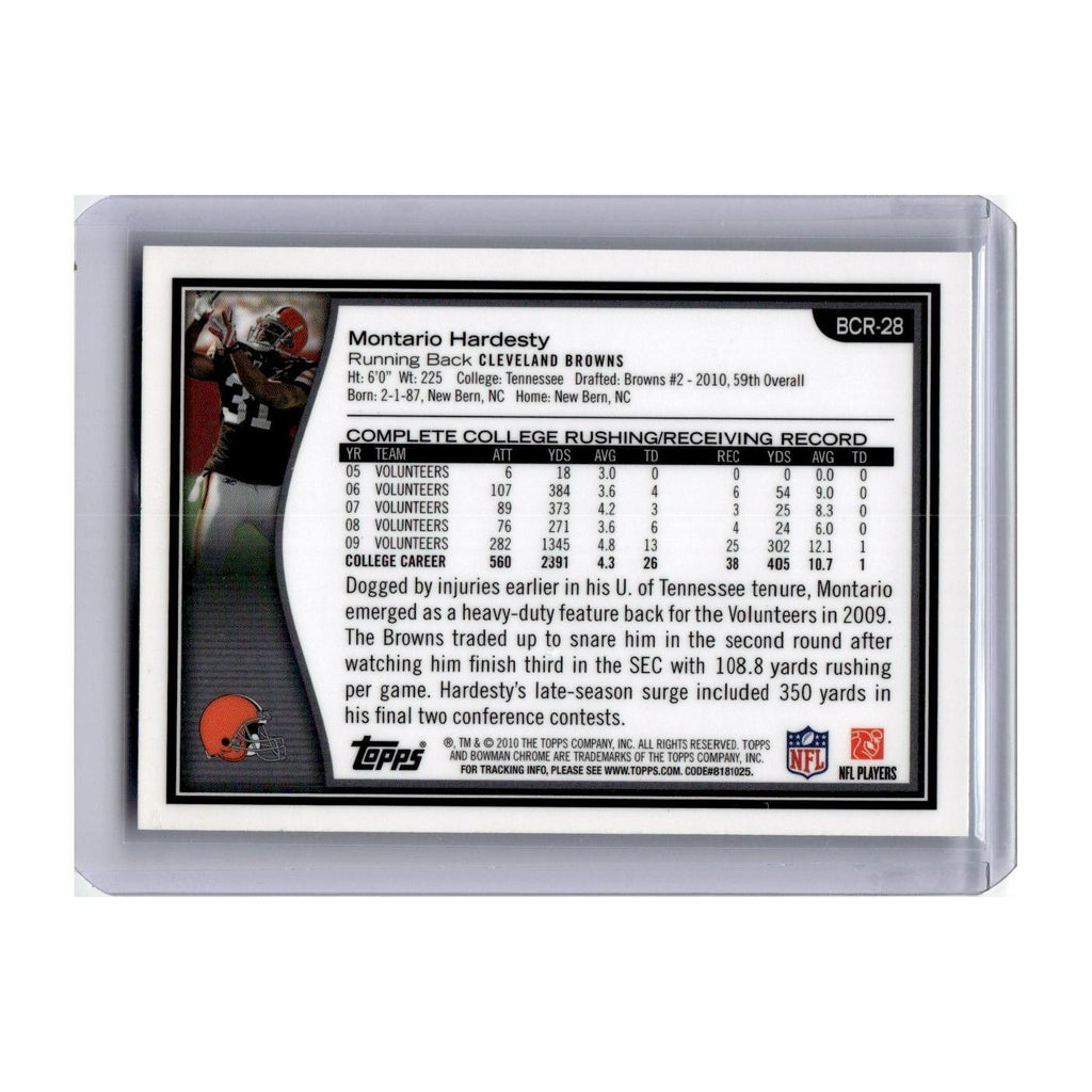 2010 Bowman Chrome Montario Hardesty RC Browns #BCR-28