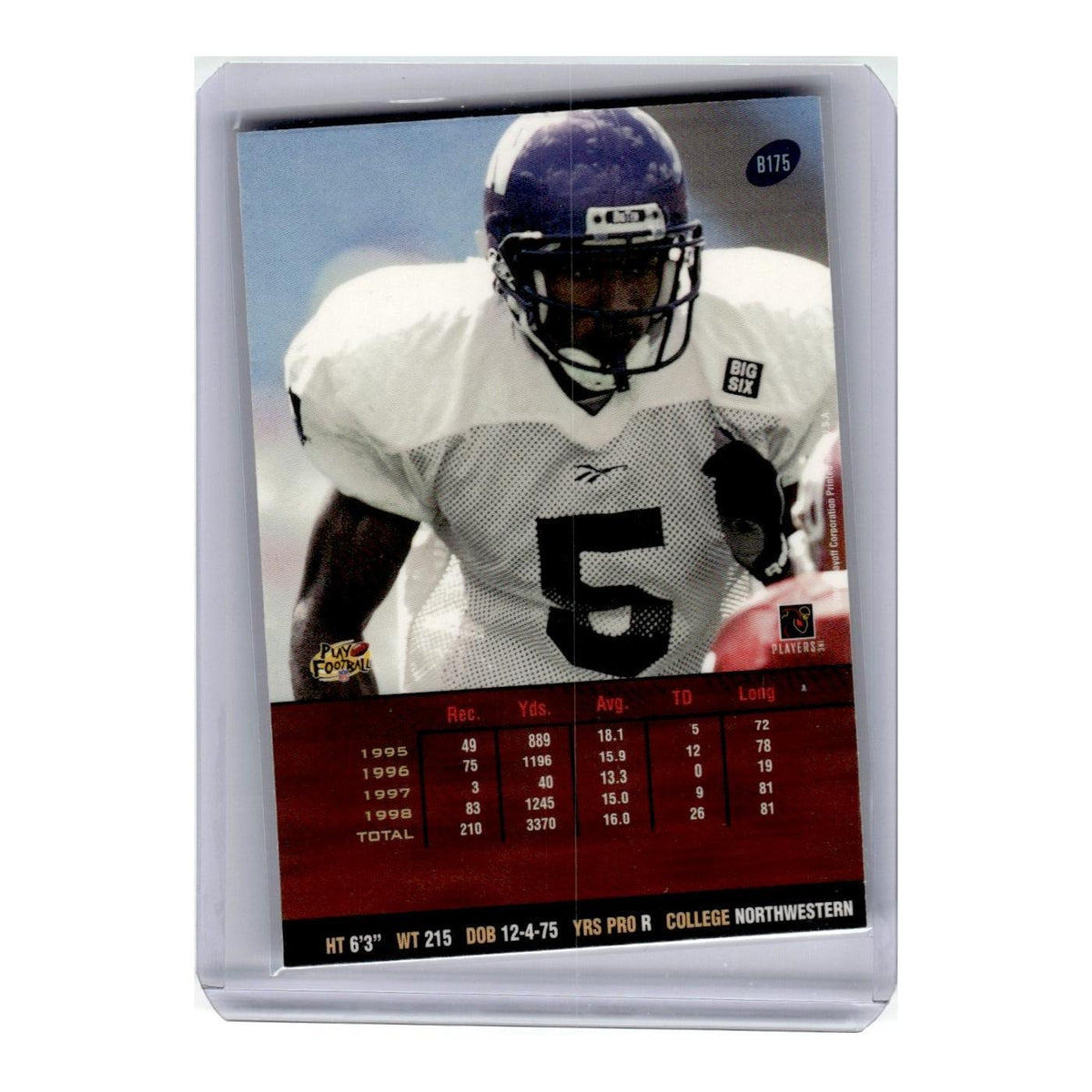1999 Playoff Prestige SSD D'Wayne Bates RC Bears #B175
