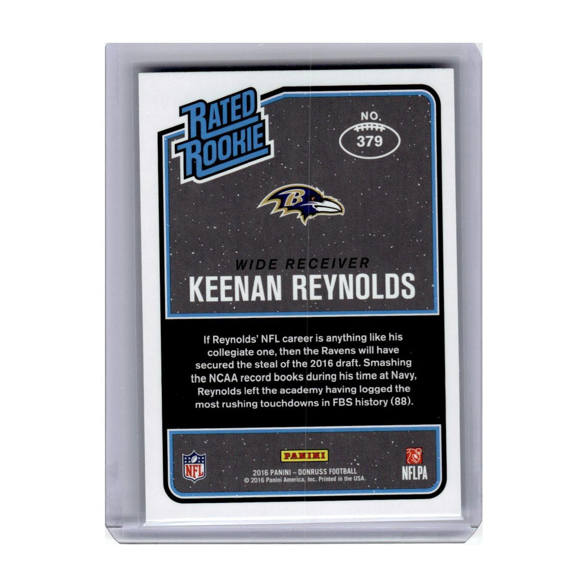 2016 Donruss Keenan Reynolds RC Ravens #379