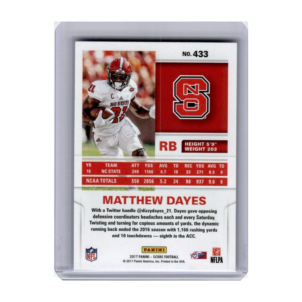 2017 Score Matthew Dayes RC NC State Wolfpack #433