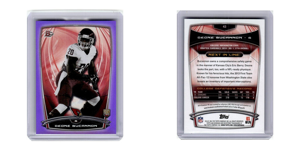 2014 Bowman Rookies Purple Deone Bucannon Cardinals #43
