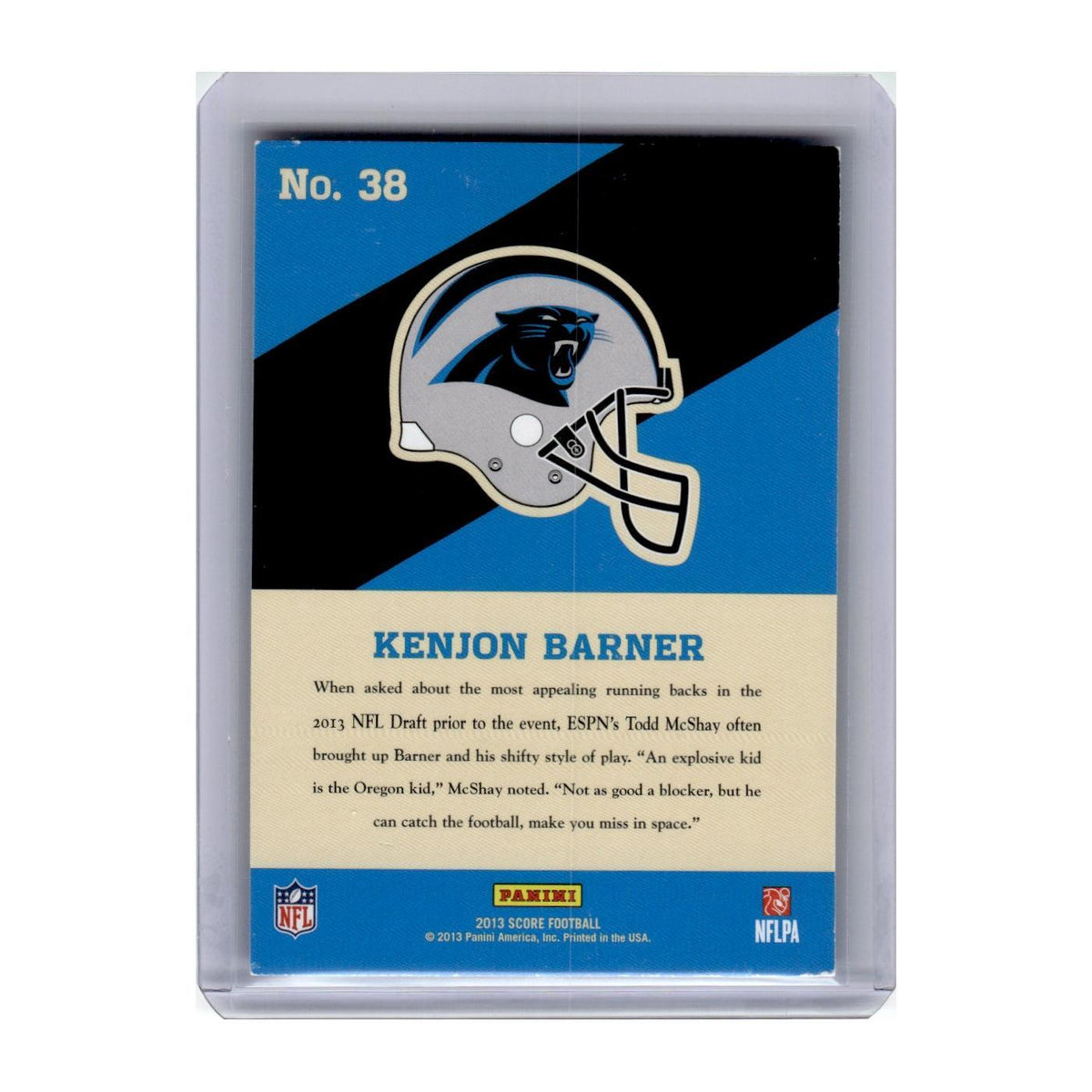 2013 Score Hot Rookies Kenjon Barner Panthers #38