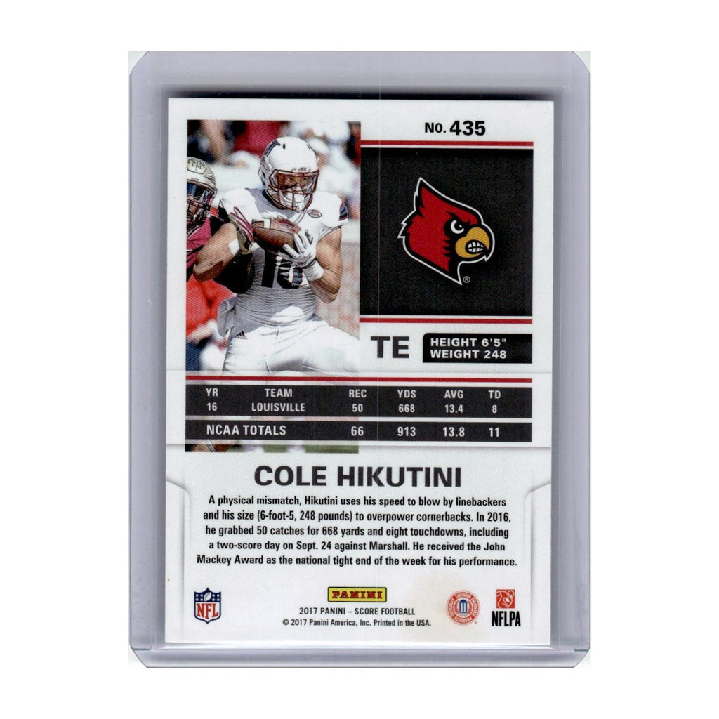 2017 Score Cole Hikutini RC Louisville Cardinals #435