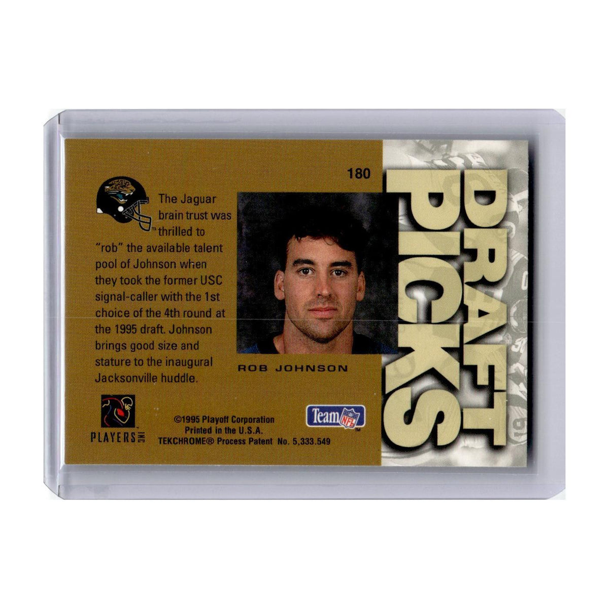 1995 Playoff Absolute Rob Johnson RC Jaguars #180