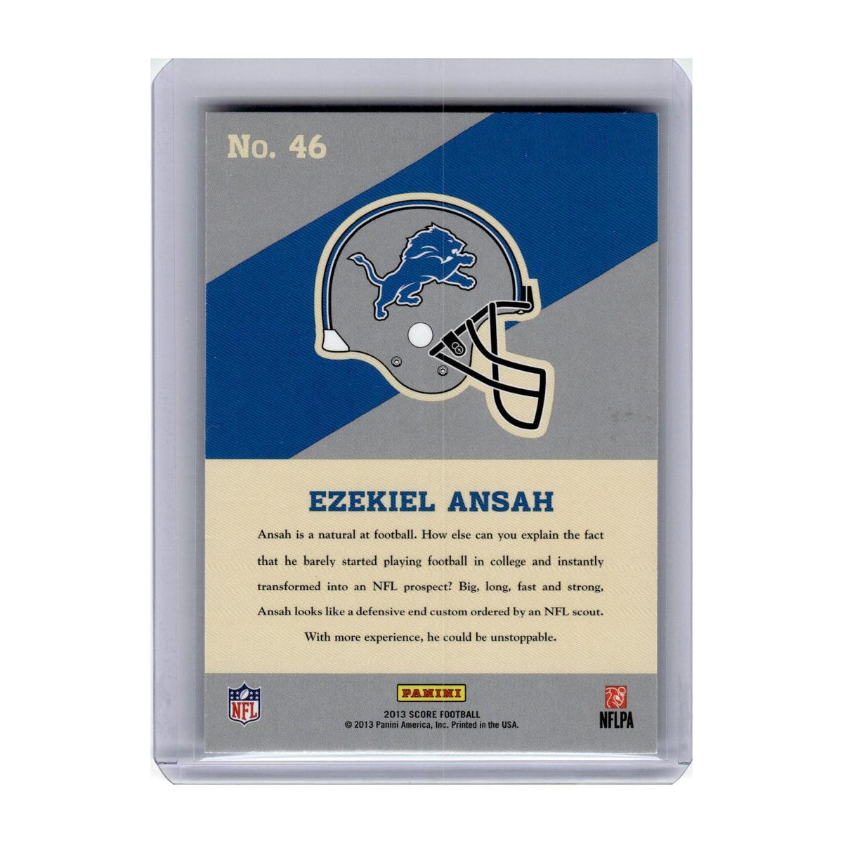 2013 Score Hot Rookies Ezekiel Ansah Lions #46