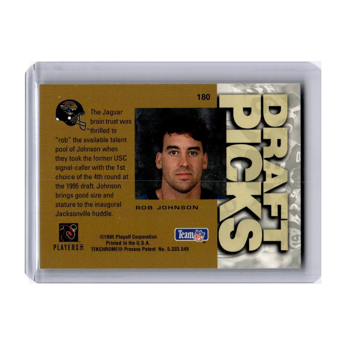 1995 Playoff Absolute Rob Johnson RC Jaguars #180