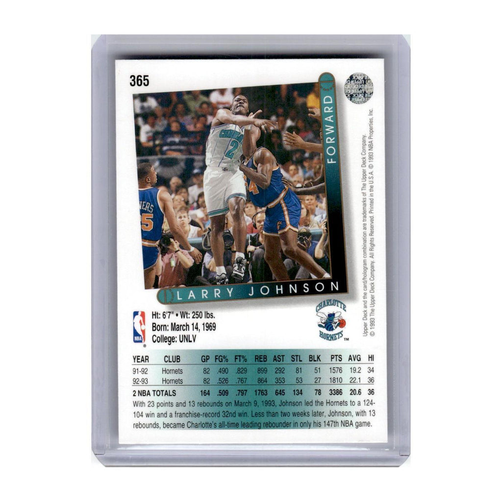 1993 Upper Deck Larry Johnson Hornets #365