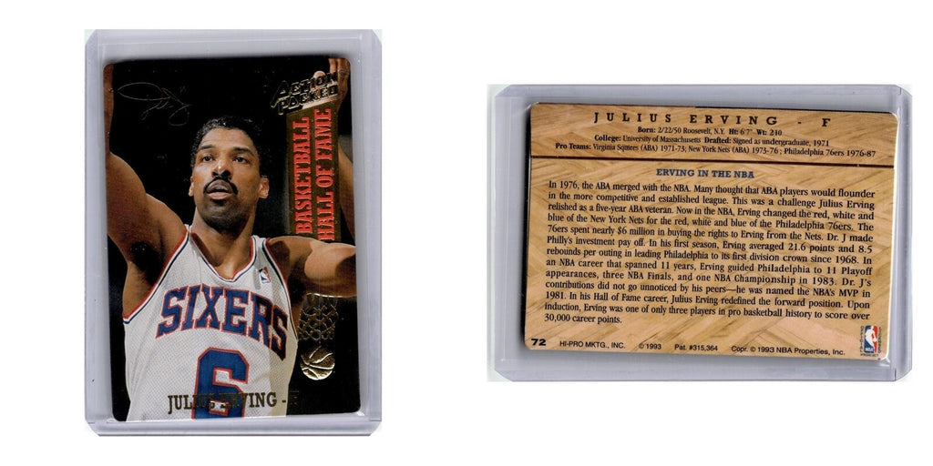1993 Action Packed Hall of Fame Julius Erving 76ers #72