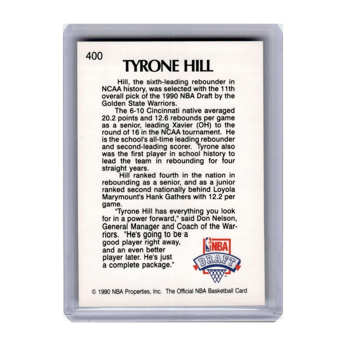 1990 Hoops Tyrone Hill Golden State Warriors #400