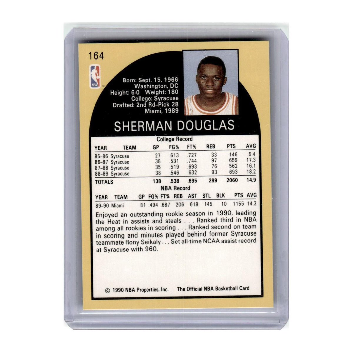 1990 Hoops Sherman Douglas Heat #164