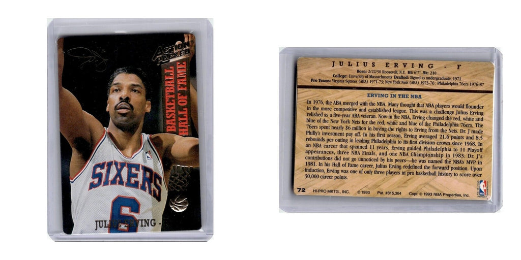 1993 Action Packed Hall of Fame Julius Erving 76ers #72