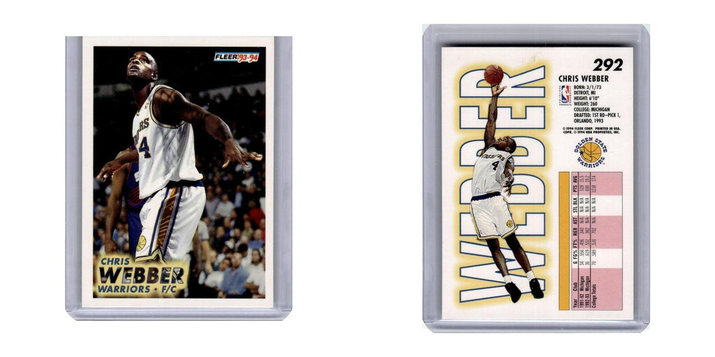 1993 Fleer Chris Webber Golden State Warriors #292