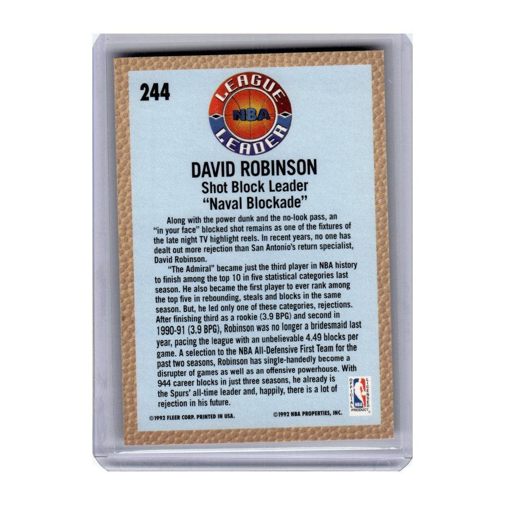 1992 Fleer David Robinson Spurs #244