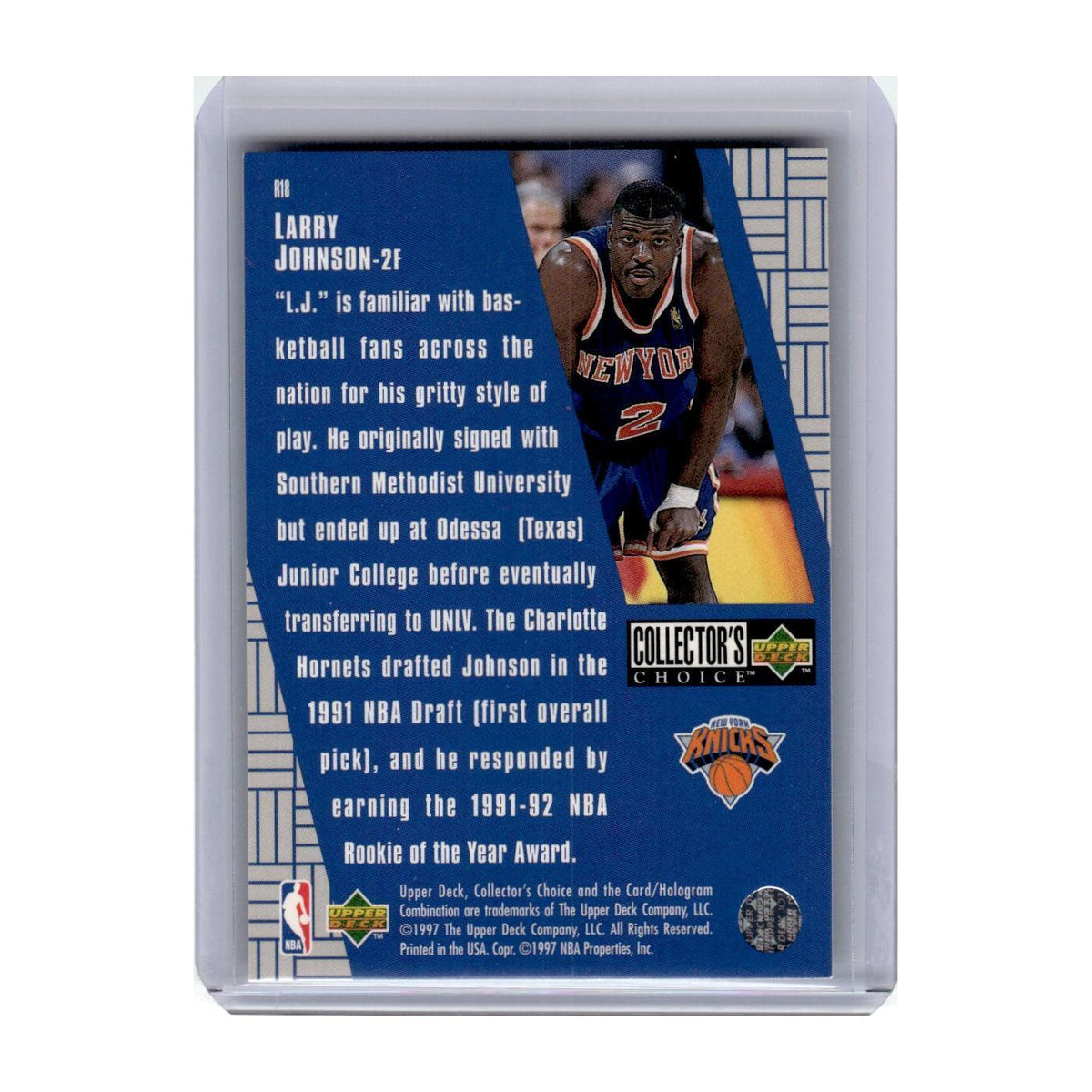1997 Collector's Choice You Crash the Game Larry Johnson Knicks #R18