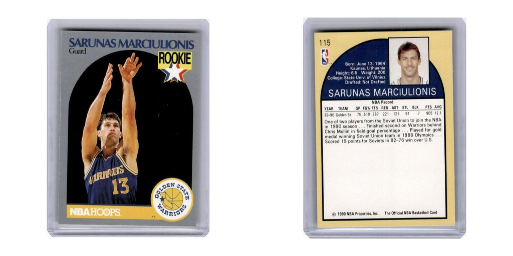 1990 Hoops Sarunas Marciulionis Golden State Warriors #115