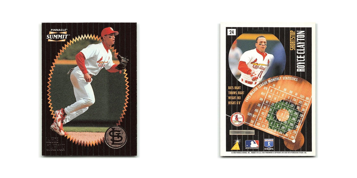 Royce Clayton 1996 Pinnacle Summit #24 St. Louis Cardinals Baseball Card NM