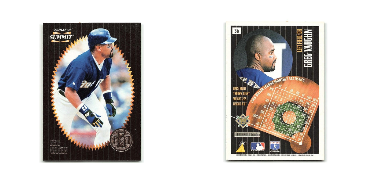 Greg Vaughn 1996 Pinnacle Summit #36 Milwaukee Brewers Baseball Card NM
